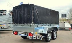 CAR BOX TRAILER 9x4 TWIN AXLE UNBRAKED MGW 750KG AL-KO DOUBLE AXLE