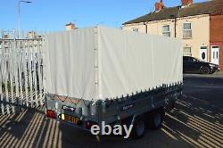 CAR TRAILER / 10ft x5ft CANOPY / CURTAINSIDER / 27000kg GVWith TWIN AXLE