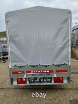 CAR TRAILER 8,7ft x 4,1ft TWIN AXLE CANVAS COVER H 110 cm