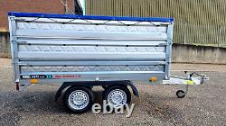 CAR TRAILER DOUBLE EXTRA SOLID SIDES 2,61m x 1,38m LORRIES 750 kg gvw