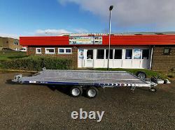 CAR TRAILER FLATBED TWIN AXLE 15 FT X 6,7 FT 2700 KG with LED LIGHTS