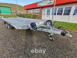 CAR TRAILER FLATBED TWIN AXLE 15 FT X 6,7 FT 2700 KG with LED LIGHTS