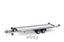 CAR TRAILER FLATBED TWIN AXLE 4,5m x 2,01m 2700 kg with LED LIGHTS