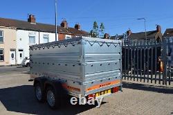 CAR TRAILER / HIGH SIDED / SOFT TOP COVER / TWIN AXLE / 750GVW / 8.5ft x 4.1ft