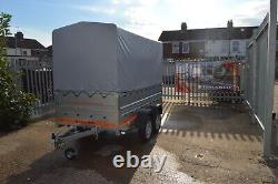 CAR TRAILER / TWIN AXLE / HIGH SIDES / CANOPY / 750GVW / 8.5ft x 4.1ft x 5.9ft