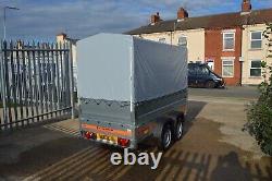 CAR TRAILER / TWIN AXLE / HIGH SIDES / CANOPY / 750GVW / 8.5ft x 4.1ft x 5.9ft