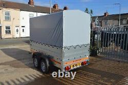 CAR TRAILER / TWIN AXLE / HIGH SIDES / CANOPY / 750GVW / 8.5ft x 4.1ft x 5.9ft