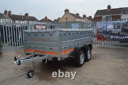CAR TRAILER / TWIN AXLE / HIGH SIDES / SOFT TOP COVER / 750GVW / 8.5ft x 4.1ft