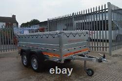 CAR TRAILER / TWIN AXLE / HIGH SIDES / SOFT TOP COVER / 750GVW / 8.5ft x 4.1ft