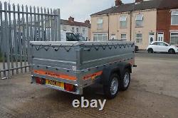 CAR TRAILER / TWIN AXLE / HIGH SIDES / SOFT TOP COVER / 750GVW / 8.5ft x 4.1ft