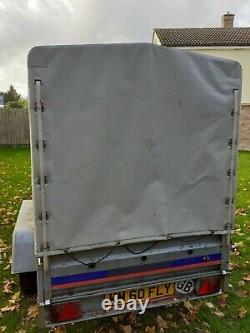 CAR TRAILER TWIN AXLE canvas cover H x 263cm W x 125cmL unbraked 750kg