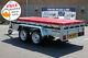 Car Trailer Twin Axle 263x125cm Unbraked 750kg 8.8x4.2ft Flat Cover Canvas Red