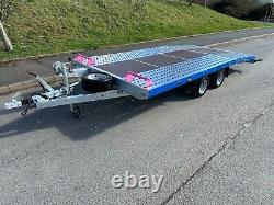 CAR TRANSPORTER TRAILER 14,7ft x 7f TWIN AXLE ALKO 2700KG TRAILER BEAVERTAIL