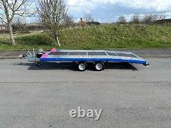 CAR TRANSPORTER TRAILER 14,7ft x 7f TWIN AXLE ALKO 2700KG TRAILER BEAVERTAIL