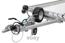 CAR TRANSPORTER TRAILER 2700KG TWIN AXLE FLATBED 15 FT X 6,7 FT with LED LIGHT