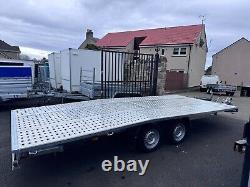 CAR TRANSPORTER TRAILER ALUMINIUM 16FT X 7FT TWIN AXLE BRAKED 5m x 2,1m 3000KG