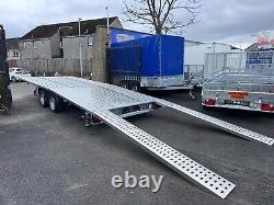 CAR TRANSPORTER TRAILER ALUMINIUM 16FT X 7FT TWIN AXLE BRAKED 5m x 2,1m 3000KG