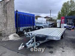 CAR TRANSPORTER TRAILER ALUMINIUM 16FT X 7FT TWIN AXLE BRAKED 5m x 2,1m 3000KG