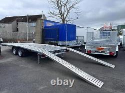 CAR TRANSPORTER TRAILER ALUMINIUM 16FT X 7FT TWIN AXLE BRAKED 5m x 2,1m 3000KG