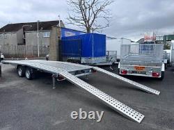 CAR TRANSPORTER TRAILER ALUMINIUM 16FT X 7FT TWIN AXLE BRAKED 5m x 2,1m 3000KG