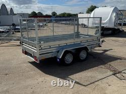 Cage Car Trailer 10x5 twin axle braked 1300kg 294cm x 143cm Mesh Trailer AL-KO