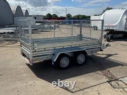 Cage Car Trailer 10x5 twin axle braked 1300kg 294cm x 143cm Mesh Trailer AL-KO Cage Car Trailer 10x5 twin axle braked 1300kg 294cm x 143cm Mesh Trailer AL-KO