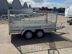 Cage Car Trailer 10x5 twin axle braked 1300kg 294cm x 143cm Mesh Trailer AL-KO
