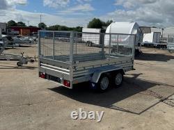 Cage Car Trailer 10x5 twin axle braked 1300kg 294cm x 143cm Mesh Trailer AL-KO