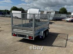 Cage Car Trailer 10x5 twin axle braked 1300kg 294cm x 143cm Mesh Trailer AL-KO