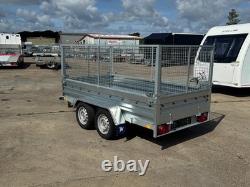 Cage Car Trailer 10x5 twin axle braked 1300kg 294cm x 143cm Mesh Trailer AL-KO