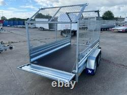 Cage Car Trailer 10x5 twin axle braked 1300kg 294cm x 143cm Mesh Trailer AL-KO