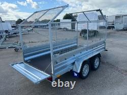 Cage Car Trailer 10x5 twin axle braked 1300kg 294cm x 143cm Mesh Trailer AL-KO