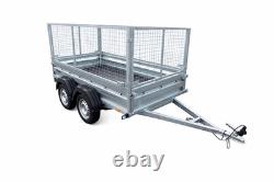 Cage Trailer 8x4 Twin Axle Unbraked 750kg Car Trailer ALKO Suspension LED lights