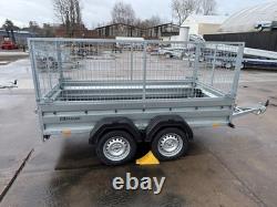 Cage Trailer 8x4 Twin Axle Unbraked 750kg Car Trailer ALKO Suspension LED lights