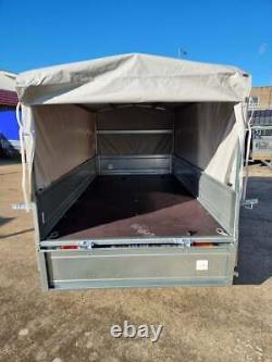 Camping Car Trailer 263 cm x 125 cm Twin Axle 750 kg with Canvas Top H 80 cm