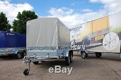 Canvas Cover 4 Car Trailer 8x4 Twin Axle Unbraked 750kg + Free Trailer