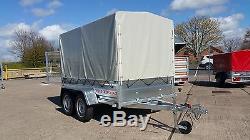 Canvas Cover 4 Car Trailer 8x4 Twin Axle Unbraked 750kg + Free Trailer