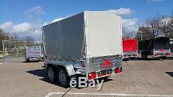 Canvas Cover 4 Car Trailer 8x4 Twin Axle Unbraked 750kg + Free Trailer