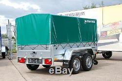 Canvas Cover 4 Car Trailer 8x4 Twin Axle Unbraked 750kg + Free Trailer