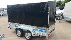 Canvas Cover 4 Car Trailer 8x4 Twin Axle Unbraked 750kg + Free Trailer