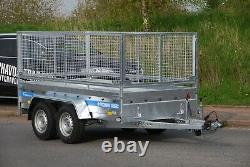 Car Cage Mesh Trailer 10x5 For Sale Twin Axle 1.3t High Sides Trailer Braked