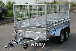 Car Cage Mesh Trailer 10x5 For Sale Twin Axle 1.3t High Sides Trailer Braked