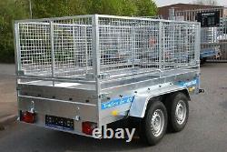 Car Cage Mesh Trailer 10x5 For Sale Twin Axle 1.3t High Sides Trailer Braked