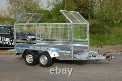 Car Cage Mesh Trailer 10x5 For Sale Twin Axle 1.3t High Sides Trailer Braked