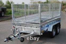 Car Cage Mesh Trailer 10x5 For Sale Twin Axle 2.7t High Sides Trailer Braked