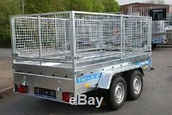 Car Cage Mesh Trailer 10x5 Twin Axle 2700kg High Mesh Sides Trailer Braked