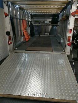 Car Motorcycle Enclosed Twin Axle Trailer with Ramp, Lighting, Winch, Movers
