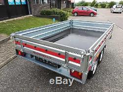 Car Trailer 10 x 5 Twin Axle Flat Bed Drop Sides 750kg