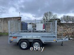 Car Trailer 10ft x 5ft Twin Axle 2700kg with Mesh Sides Braked