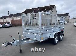 Car Trailer 10ft x 5ft Twin Axle 2700kg with Mesh Sides Braked